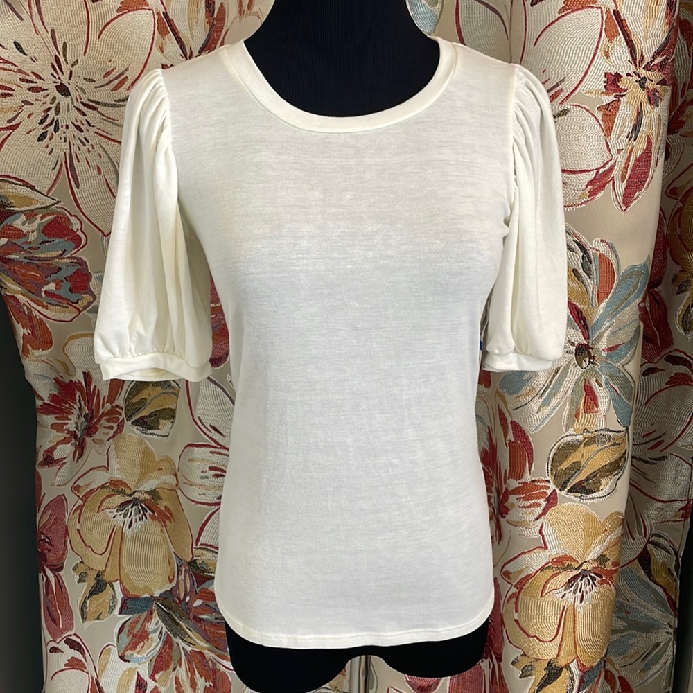 NWT Tan EPIC THREADS Blouse with Puffed Sleeve, Girl size XL
